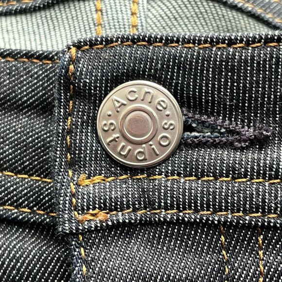 Acne Studios Women Climb Indigo Mid Rise Skinny Fit Jeans Dark Wash Size W34 L28 - Picture 7 of 14